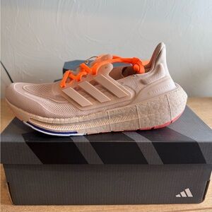 adidas Tan and Orange Sneakers with Soft Suede Upper and Thick Cushion Midsole